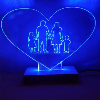 LED Οικογένεια σε καρδιά