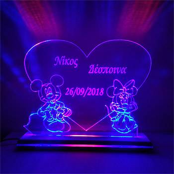 LED φωτιστικό Mickey & Minnie